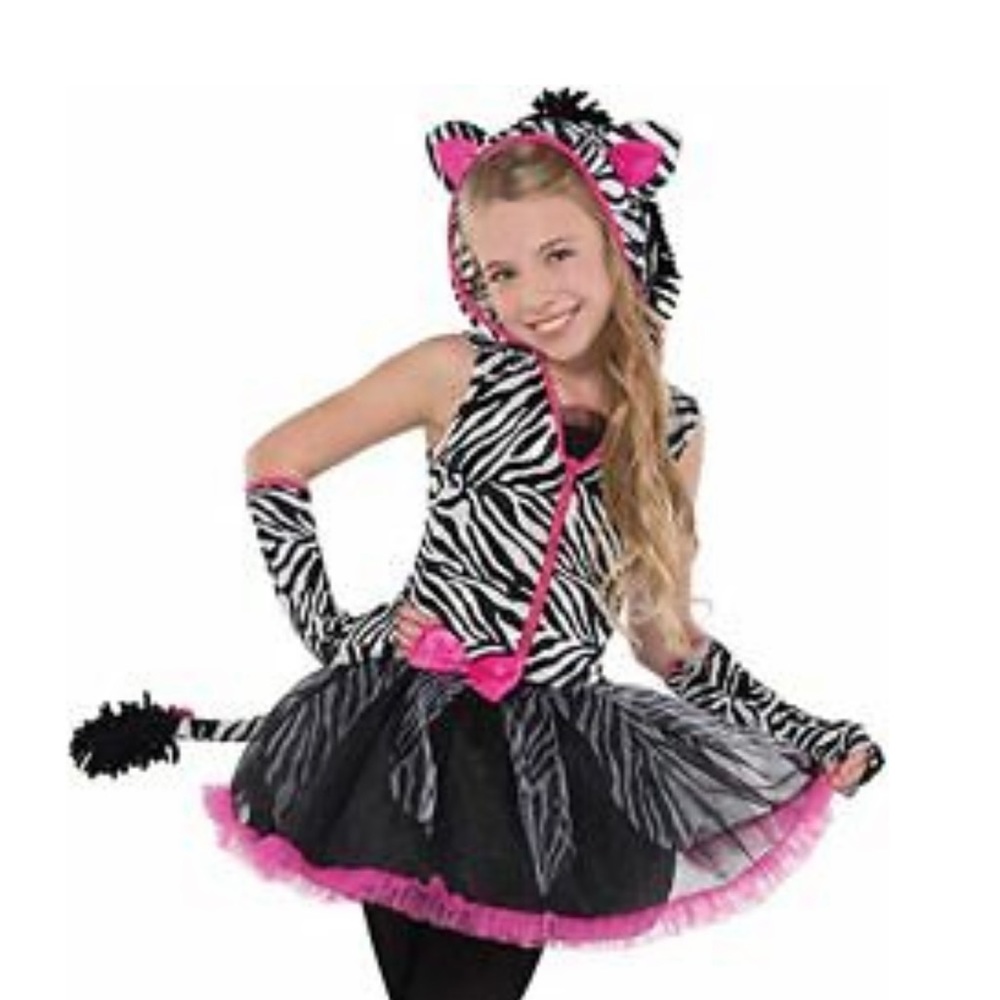 Sassy Girls Zebra Costume size 8-10